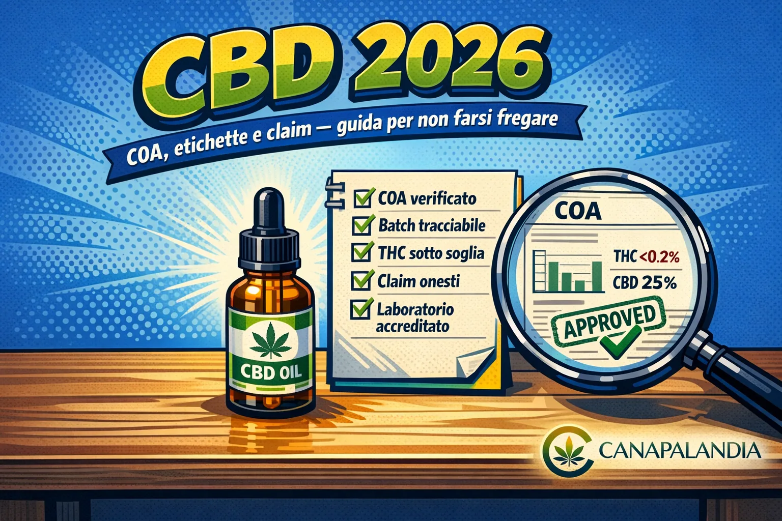 CBD nel 2026: come leggere COA, etichette e claim senza farsi fregare