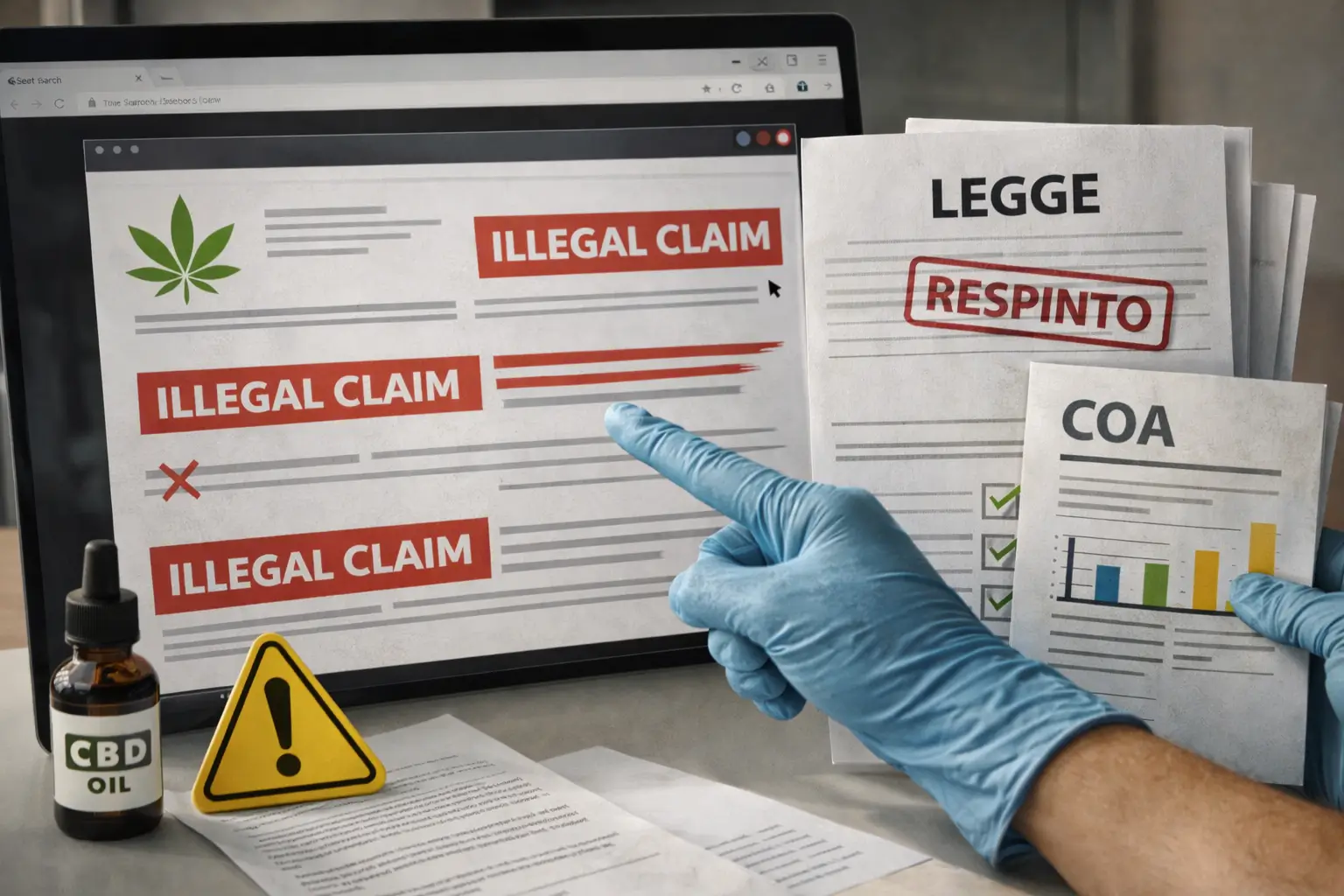 Claim illegali sul CBD: esempi reali, sanzioni e come evitarli