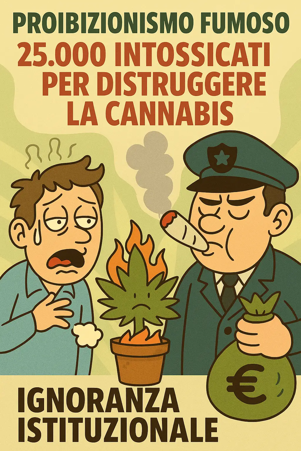 Proibizionismo fumoso: 25.000 intossicati per distruggere la cannabis